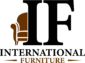 international furniture logo with brown chair and black if letters on white