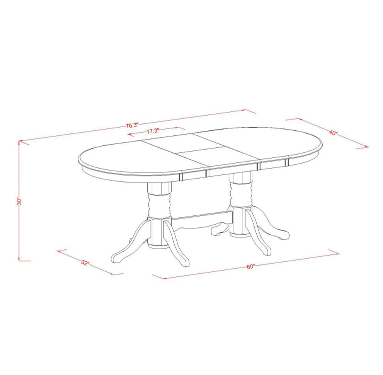 Detailed technical drawing of a large oval table with four legs and dimensions Detailed technical drawing of a large oval table with four legs and dimensions
